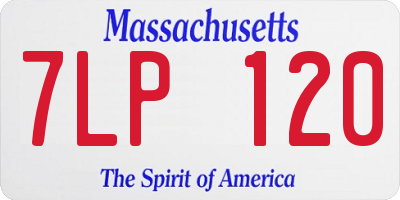 MA license plate 7LP120