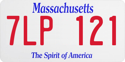 MA license plate 7LP121