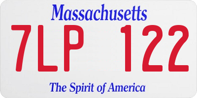 MA license plate 7LP122