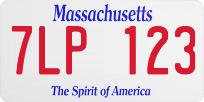 MA license plate 7LP123