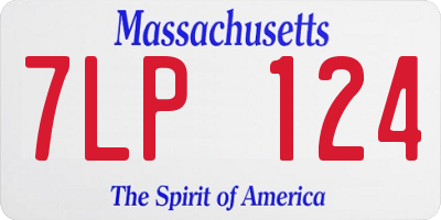 MA license plate 7LP124