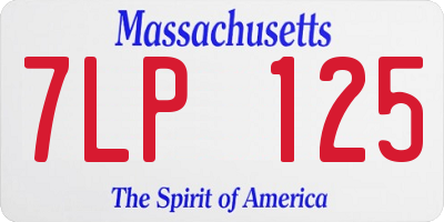 MA license plate 7LP125