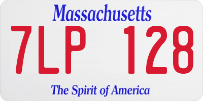 MA license plate 7LP128