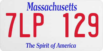 MA license plate 7LP129