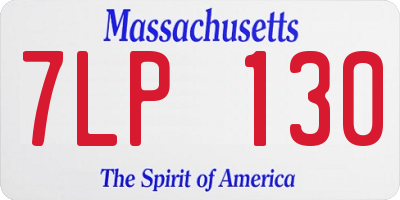 MA license plate 7LP130