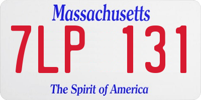 MA license plate 7LP131