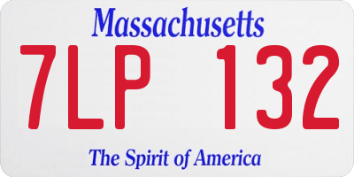 MA license plate 7LP132