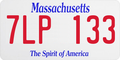 MA license plate 7LP133