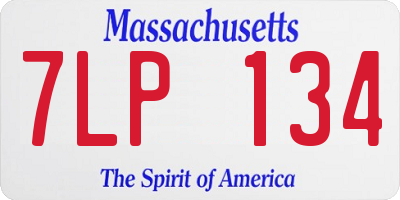 MA license plate 7LP134