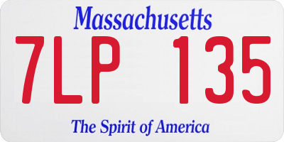 MA license plate 7LP135