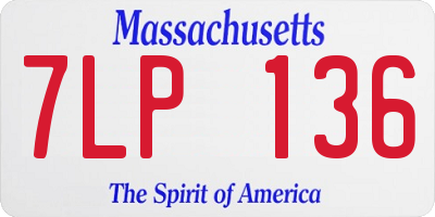 MA license plate 7LP136