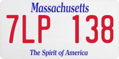 MA license plate 7LP138