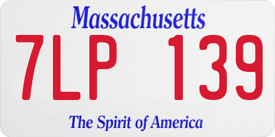 MA license plate 7LP139