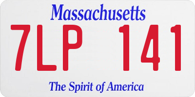 MA license plate 7LP141