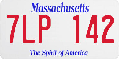 MA license plate 7LP142