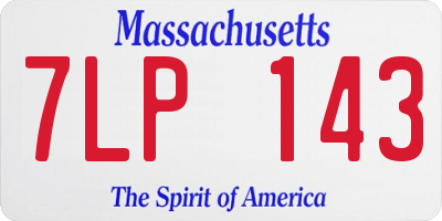 MA license plate 7LP143