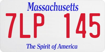 MA license plate 7LP145