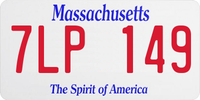 MA license plate 7LP149