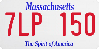 MA license plate 7LP150