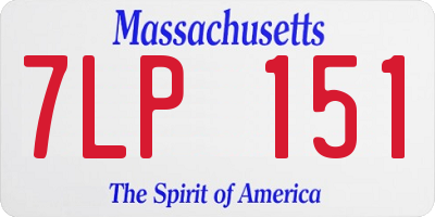 MA license plate 7LP151