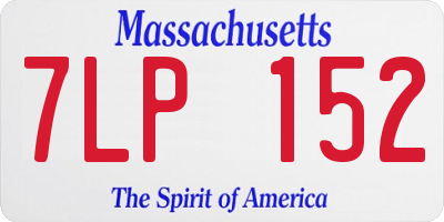 MA license plate 7LP152