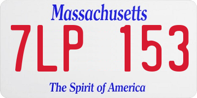 MA license plate 7LP153