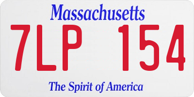 MA license plate 7LP154