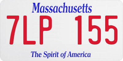MA license plate 7LP155