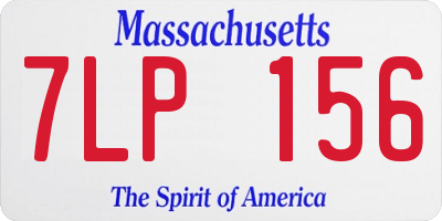 MA license plate 7LP156
