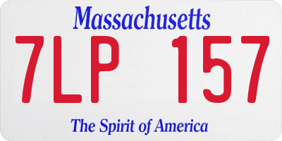 MA license plate 7LP157