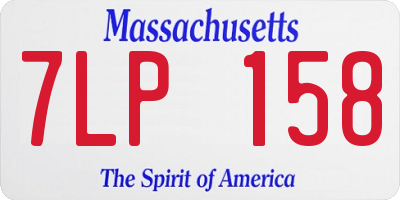MA license plate 7LP158