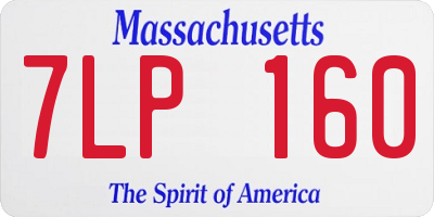 MA license plate 7LP160