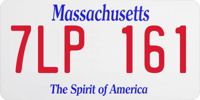 MA license plate 7LP161