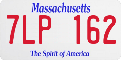 MA license plate 7LP162