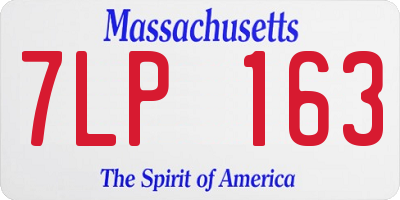 MA license plate 7LP163