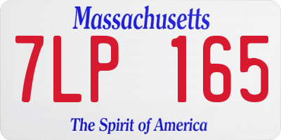 MA license plate 7LP165