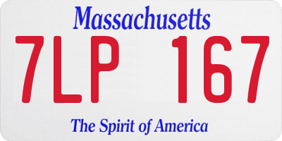 MA license plate 7LP167