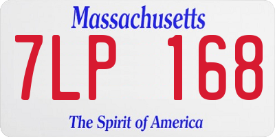 MA license plate 7LP168