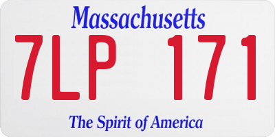 MA license plate 7LP171