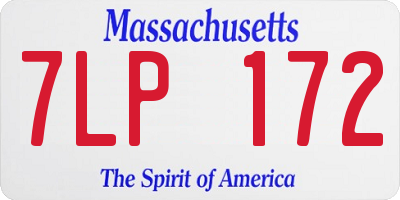 MA license plate 7LP172
