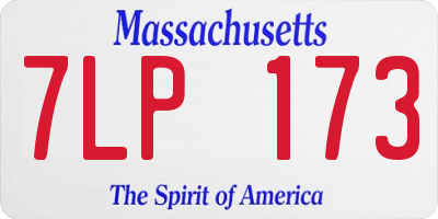 MA license plate 7LP173