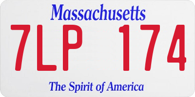 MA license plate 7LP174