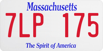 MA license plate 7LP175