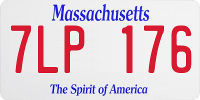 MA license plate 7LP176