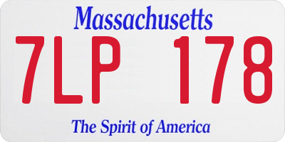 MA license plate 7LP178