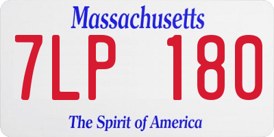 MA license plate 7LP180