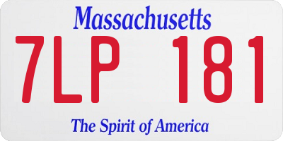 MA license plate 7LP181