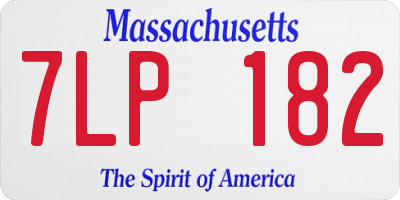 MA license plate 7LP182