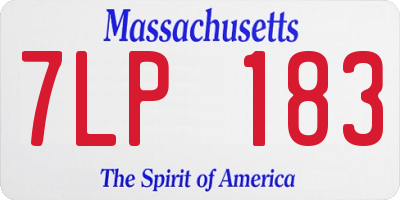MA license plate 7LP183