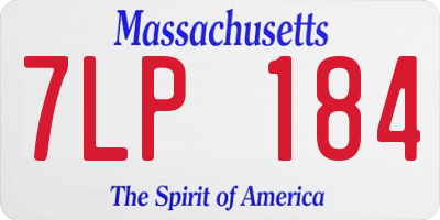 MA license plate 7LP184